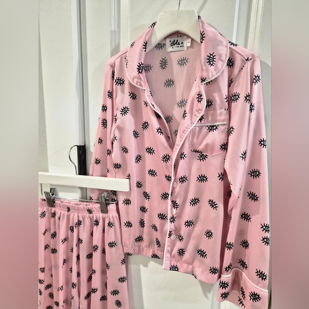 Lola + the Boys Evil Eye Silky Pajama Set, girls size 8, EUC - Picture 7 of 12